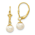 Load image into Gallery viewer, 14K 6mm Freshwater Cultured Pearl Leverback Earrings