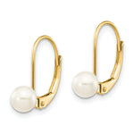 Load image into Gallery viewer, 14K 5mm Freshwater Cultured Pearl Leverback Earrings