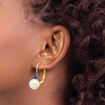 Load image into Gallery viewer, 14K 6-6.5mm White Freshwater Cultured Pearl & .10ct. Sapphire Leverback Ear