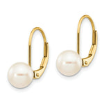 Load image into Gallery viewer, 14K 7mm Freshwater Cultured Pearl Leverback Earrings