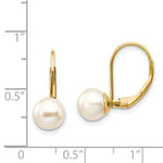 Load image into Gallery viewer, 14K 7mm Freshwater Cultured Pearl Leverback Earrings