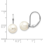 Load image into Gallery viewer, 14K White Gold 8mm Freshwater Cultured Pearl Leverback Earrings
