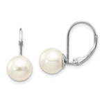Load image into Gallery viewer, 14K White Gold 8mm Freshwater Cultured Pearl Leverback Earrings