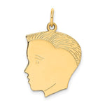 Load image into Gallery viewer, 14K Yellow Gold Boy Head Charm 26mm length