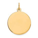 Load image into Gallery viewer, 14K Yellow Gold Plain .011 Gauge Circular Engravable Disc Charm 18mm width