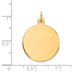 Load image into Gallery viewer, 14K Yellow Gold Plain .009 Gauge Circular Engravable Disc Charm 19mm width