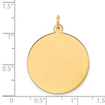 Load image into Gallery viewer, 14K Yellow Gold Plain .035 Gauge Circular Engravable Disc Charm 33mm length