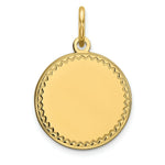 Load image into Gallery viewer, 14K Yellow Gold Plain .027 Gauge Engravable Round Disc Charm 19mm length