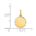 Load image into Gallery viewer, 14K Yellow Gold .009 Gauge Engravable Scalloped Disc Charm