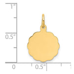 Load image into Gallery viewer, 14K Yellow Gold .009 Gauge Engravable Scalloped Disc Charm