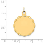 Load image into Gallery viewer, 14K Yellow Gold .018 Gauge Engravable Scalloped Disc Charm