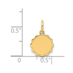 Load image into Gallery viewer, 14K Yellow Gold .009 Gauge Engravable Scalloped Disc Charm