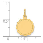 Load image into Gallery viewer, 14K Yellow Gold .011 Gauge Engravable Scalloped Disc Charm