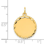 Load image into Gallery viewer, 14K Yellow Gold .011 Gauge Engravable Scalloped Disc Charm