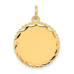 Load image into Gallery viewer, 14K Yellow Gold .027 Gauge Engravable Scalloped Disc Charm