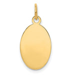 Load image into Gallery viewer, 14K Yellow Gold Plain .011 Gauge Engravable Oval Disc Charm 11mm width