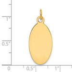 Load image into Gallery viewer, 14K Yellow Gold Plain .013 Gauge Engravable Elliptical Disc Charm 13mm width