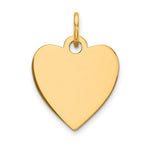 Load image into Gallery viewer, 14K Yellow Gold Plain .011 Gauge Engravable Heart Disc Charm 12mm width