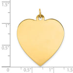 Load image into Gallery viewer, 14K Yellow Gold Plain .018 Gauge Engravable Heart Disc Charm 27mm width