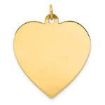 Load image into Gallery viewer, 14K Yellow Gold Plain .027 Gauge Engravable Heart Disc Charm 35mm length