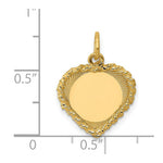 Load image into Gallery viewer, 14K Yellow Gold Polished .013 Gauge Engravable Heart with Rope Disc Charm