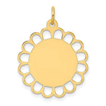 Load image into Gallery viewer, 14K Yellow Gold Plain .018 Gauge Engravable Flower Disc Charm