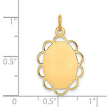 Load image into Gallery viewer, 14K Yellow Gold Plain .013 Gauge Engravable Flower Disc Charm 15mm width