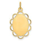 Load image into Gallery viewer, 14K Yellow Gold Plain .013 Gauge Engravable Flower Disc Charm 15mm width