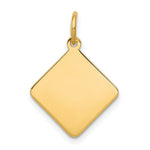Load image into Gallery viewer, 14K Yellow Gold Plain .018 Gauge Diamond-Shaped Engravable Disc Charm