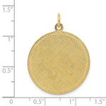 Load image into Gallery viewer, 14K Yellow Gold Patterned .018 Gauge Circular Engravable Disc Charm Satin Back 25mm width