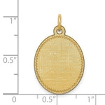 Load image into Gallery viewer, 14K Yellow Gold Patterned .018 Gauge Engravable Oval Disc Charm 15mm width