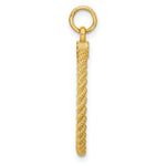 Load image into Gallery viewer, 14K Yellow Gold Patterned .013 Gauge Engravable Disc Rope Charm with satin back 21mm width