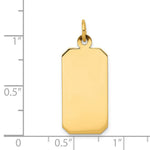 Load image into Gallery viewer, 14K Yellow Gold Plain .013 Gauge Engravable Rectangular Disc Charm 11mm width