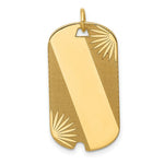 Load image into Gallery viewer, 14K Yellow Gold Patterned .018 Gauge Engravable Dog Tag Disc Charm 15mm width