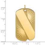 Load image into Gallery viewer, 14K Yellow Gold Patterned .018 Gauge Engravable Dog Tag Disc Charm 21mm width