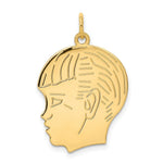 Load image into Gallery viewer, 14K Yellow Gold Boy Head Charm 30mm length