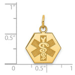 Load image into Gallery viewer, 14K Yellow Gold Non-enameled Medical Jewelry Pendant