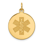 Load image into Gallery viewer, 14K Yellow Gold Non-enameled Medical Jewelry Pendant