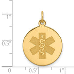 Load image into Gallery viewer, 14K Yellow Gold Non-enameled Medical Jewelry Pendant