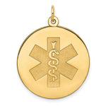 Load image into Gallery viewer, 14K Yellow Gold Medical Jewelry Unenameled Pendant