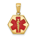 Load image into Gallery viewer, 14K Yellow Gold Enameled Medical Disk Pendant