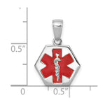 Load image into Gallery viewer, 14K White Gold Enameled Medical Disk Pendant