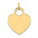 Load image into Gallery viewer, 14K Yellow Gold Large Engravable Heart Charm Pendant