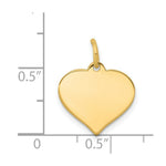 Load image into Gallery viewer, 14K Yellow Gold Heart Disc Charm Pendant 14mm Diameter