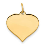 Load image into Gallery viewer, 14K Yellow Gold Heart Disc Charm Pendant 16mm Diameter