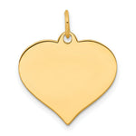Load image into Gallery viewer, 14K Yellow Gold Heart Disc Charm Pendant 18mm Diameter