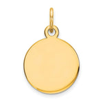 Load image into Gallery viewer, 14K Yellow Gold Round Disc Charm Pendant 11mm Diameter 11mm Diameter