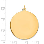 Load image into Gallery viewer, 14K Yellow Gold Round Disc Charm Pendant 32mm Diameter 32mm Diameter