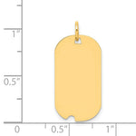 Load image into Gallery viewer, 14K Yellow Gold Plain .027 Gauge Engravable Dog Tag w/Notch Disc Charm 28mm length