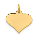 Load image into Gallery viewer, 14K Yellow Gold Plain .011 Gauge Engraveable Heart Disc Charm Pendant